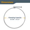 POWERTEC 70218 6 Inch Double Wire Hose Clamp with bolt, Adjustable Hose Clamps for Dust Collection Hose, Dust Collection System Accessories, Dryer Vent Hose & Leaf Vacuum Hose, 5 pk (Color May Vary)