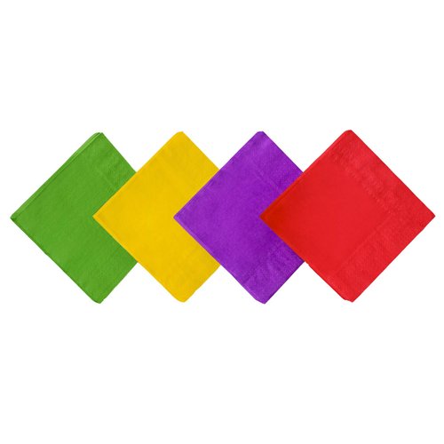 Cocktail Napkins, Jagrove 80 Pack 2 Ply Paper Beverage Napkins, Decorative Disposable Colorful Luncheon Dinner Napkins for Party Tableware Decoration, 4 Colors (6.5”X6.5")