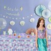 Mermaid Party Decorations - 81Pcs Mermaid Party Tableware Set, Mermaid Scale Theme Tablecloth, Mermaid Plates and Napkins for Under the Sea Ocean Little Mermaid Birthday Party Supplies, Serves 20