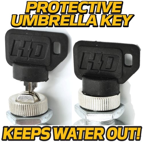 HD Switch E-Z-GO Ignition Switch w/Umbrella Key EZGO 33639-G01, OEM # 33639G01 Fits 1981-Up Golf Cart w/Lights Gas & Electric TXT - 4 Terminal Headlight Type - Includes 4 Keys & Free Carabiner