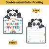 REWIDPARTY Panda Kids Birthday Invitations with Envelopes & Stickers（Set of 15） Panda Theme Shaped Fill-in Invitations Happy Birthday Invites Cards Colorful Birthday Party Supplies for Boys Girls