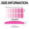 SILPECWEE 16 Sheets Pink Red Nail Polish Stickers Full Nail Wraps for Women Stick on Nail Polish Strips Gel Nail Strips Solid Color Self Adhesive Fingernail Manicure Design with Nail File