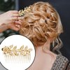 5 Pieces Leaf Hair Side Combs Gold Rhinestone Hair Comb Clips with Teeth Combs for Wedding Hair Accessories for Women, Girls, Bride, Bridesmaid (Gold)