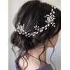 Latious Crystal Bride Wedding Hair Vine Silver Flower Bridal Headpiece Rhinestone Hair Accessories for Women and Girls(17.3 Inches)