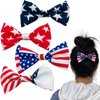 Vsdski 4th of July Bow Hair Clips USA Flag Hair Bow Clips Red Blue White Star Stripe Bow Barrettes Cute Bowknot Hairpins Alligator Clips Independent Day Patriotic Hair Accessories for Girls 4PCS
