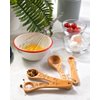 Talisman Designs Laser Etched Beechwood | Set of 4 | Woodland Design | Natural, Wooden Measuring Spoons Set| Cute & Functional Kitchen Tools