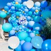 Royal Blue Latex Balloons 12 Inch Blue Confetti balloon pearl White balloons Royal Light Blue Party Balloons Kit for Birthday Party Decoration Supplies.50pcs…