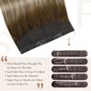 Fshine Secret Extensions Human Hair Invisible Wire Hair Extensions 16Inch Wire Layered Clip in Hair Extensions Human Hair Dark Brown to Ash Brown and Blonde 80Grams Human Hair Clip in Extensions