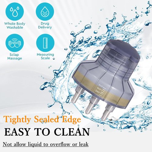 Gray Dual Application Scalp Hair Oil Comb - Hair Care Scalp Scrubber with Massage Balls Hair Oil Applicator Scalp Treatment Root Comb Applicator Bottle for Essential Oil