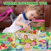 Montessori Wooden Farm Toys: Toddler 12-18 Months Toy with Game Map for 1 2 3 Year Old Baby Boys Girls | 1st First Birthday Gifts for 1-2 Years | Wood Learning Educational Toys Fine Motor Skills