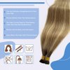 Silver I Tip Hair Extensions Human Hair Pre bonded Cold Fusion Hair Stick Tip Real Remy Hair Piece for Women Invisible Keratin I Tip Hair 16Inch 100 Strands 50G Silver Microlink Hair Extensions
