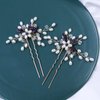 Brihasory Bridal Hair Pin Wedding Hair Accessories for Women Bride To Be Gifts Handmade Pearls Emerald Green Purple Rhinestone Gold Hair Clip 2PCS Banquet Prom Hair Accessory for Curly Girls (Purple)