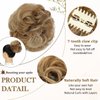 Wodelanle Messy Bun Hair Piece Claw Clip Messy Hair Bun Wavy Curly Chignon Hair Bun Extensions Tousled Updo Hair Buns Claw Clip Ponytail Hairpieces Scrunchies for Women(Ash blonde mix Ginger Brown)