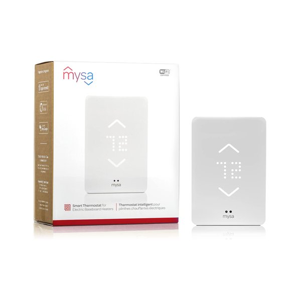 Mysa Smart Thermostat for Electric Baseboard Heaters 240V | Easy Install | Use w/HomeKit, Alexa, Google | Wi-Fi Programmable | Remote Control with Free App | Temp. & Humidity Alerts