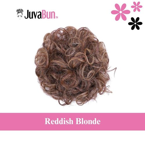 JUVABUN Curled Clip in Hair Buns -Reddish Blonde| Hair Bun Maker | Hair Buns Hair Piece| Curled Hair Bun Scrunchie | Everyday Wear | Washable & Realistic|Hair Bun Clip - Reddish Blonde