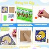 AUAUY 5D Diamond Art Kit for Kids, Art Crafts Kits with Wooden Frame, Cartoon Diamond Art Easy Kits, Anime Full Drill Diamond Art Gem Painting for Girls Boys Beginners (Owl)