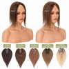 Benehair Hair Toppers for Women Real Human Hair 100% Remy Human Hair Pieces for Women with Thinning Hair Clip In 8 * 10cm Topper 12 Inch 35g Clip in Hair Extensions Medium Brown