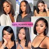 IMAYLI Bob Wig Human Hair 13x4 Frontal Lace Wig Human Hair 180 Density Glueless Pre Plucked with Baby Hair Straight Bob Wigs for Black Women 180% Density Pre Plucked Natural Color 12 inch
