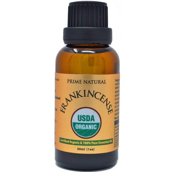 Prime Natural Organic Frankincense Essential Oil 30ml / 1oz Pure, Undiluted Aromatherapy Scent for Relaxation, Skin Care, and Calming Meditation