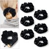 Ivyu Velvet Scrunchies With Pocket Zipper Hair Ties for Women Big Vsco Girl Stuff Scrunchy Hidden Hair Black Scrunchie Ponytail Holder Elastic Bands Gifts for Women