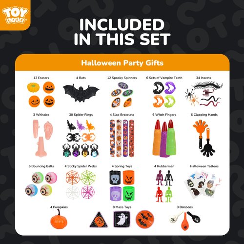 TOY Life Halloween Party Favors 168 Pcs Kids Party Favor Halloween Treats Toys in Bulk Goodie Bags Stuffers Return Gifts for Kids Birthday Party Favor Halloween Trick or Treat Classroom Party Supplies