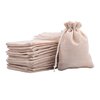 Sansam 25pcs Cream Drawstring Burlap Gift Bags, 5.2x7.2 Inch Lining Burlap Sacks For Jewellery Packaging, Herb, Spices, Medium Size Jute Treat Bags for Christmas, Wedding, Party,Household Storage