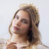 Fashey Halo Crown Headband Rhinestone Star Crown Headbands Goddess Halo Crown Costume Boho Bridal Wedding Headpiece Hair Accessories for Women and Girls (Gold)