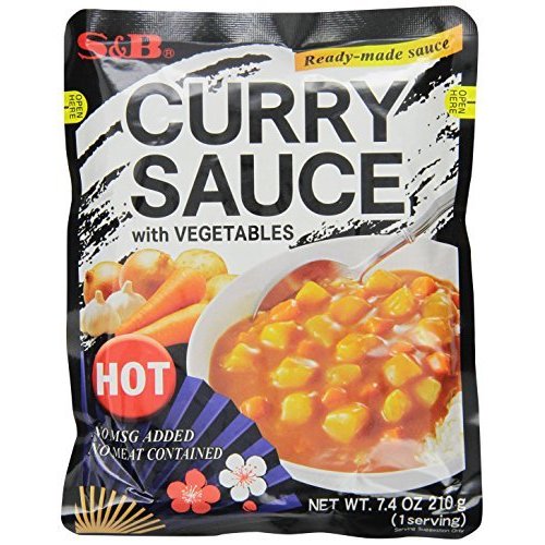 S&B Curry Sauce with Vegetables Hot, 7.4-Ounce (Pack of 20)