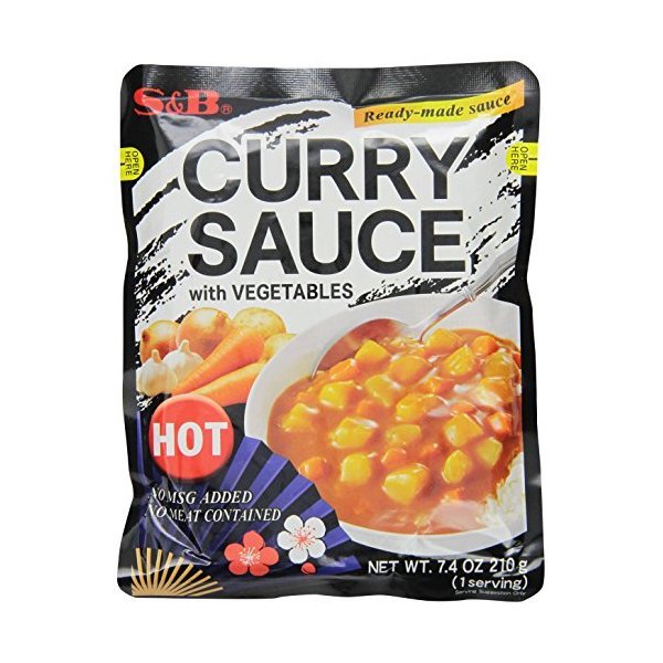 S&B Curry Sauce with Vegetables Hot, 7.4-Ounce (Pack of 20)