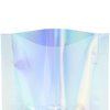 QQ Studio Bulk Holographic Heat Seal Bags, Rainbow Foil Spa Supply Sample Pouches, Heat Seal Iridescent Baggies, Open Top Bags for Lip Gloss and Nails (3.9 Inch x 5.9 Inch, x100 Clear Holographic)