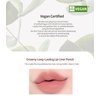 Heart Percent Dote On Mood Lip Pencil, Long-Lasting Creamy Lip Crayon Smooth Color Liner Retractable Lipstick Pencil 0.8g, 06. Rose Beige