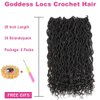 6 PCS/Lot Goddess Locs Crochet Hair 20 Inch Wavy Curly Faux Locs Crochet Hair Braiding Hair With Curly End Soft Locs Crochet Goddess Locs Synthetic Braids Crochet Locs Braiding Hair (20" 6 Packs, 1B)