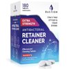 Retainer Cleaner & Denture Cleanser - 180 Effervescent Tablets 6 Month Supply Removes Stains, Discoloration, Odors, Plaque Clear Aligners, Mouth Night Guard, All Dental/Oral Appliances