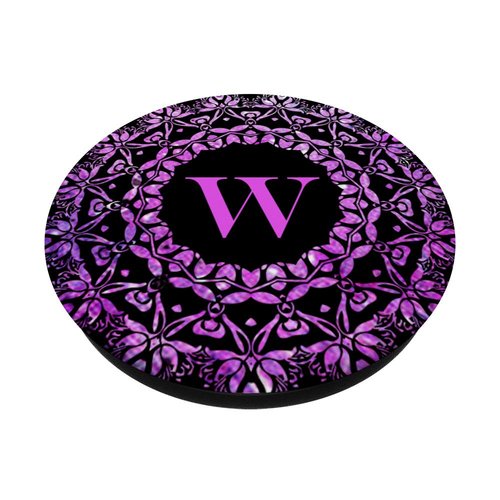 Cell Phone Pop Up Grip Holder,Monogram Mandala Pink Purple W PopSockets PopGrip: Swappable Grip for Phones & Tablets