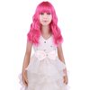 PATTNIUM Hot Pink Wig Kids Short Wavy Wig Hot Pink Wig with Bangs Girls Wig Cosplay Halloween Party Costume Wig (Hot Pink)