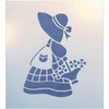 Sunbonnet Sue 2 Stencil - 4.5" x 6" Children Kids Drawing Sidewalk Chalk Washable Plastic Fun Art DIY Template Reusable Laser Cut Mylar for Painting Home Decor DIY Crafts - The Artful Stencil