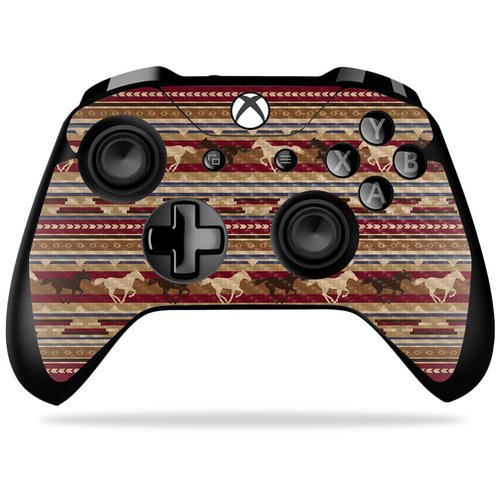 MightySkins Carbon Fiber Skin for Microsoft Xbox One X Controller - Western Horses | Protective, Durable Textured Carbon Fiber Finish | Easy to Apply, Remove, and Change Styles | Made in The USA