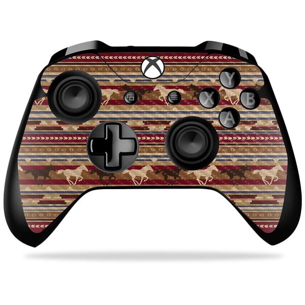 MightySkins Carbon Fiber Skin for Microsoft Xbox One X Controller - Western Horses | Protective, Durable Textured Carbon Fiber Finish | Easy to Apply, Remove, and Change Styles | Made in The USA