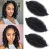 Springy Afro Twist Hair 12inch Marley Twist Braiding Hair 3 Packs Wrapping Hair for Soft Locs Black Pre Fluffed Kinky Curly Crochet Hair Extensions