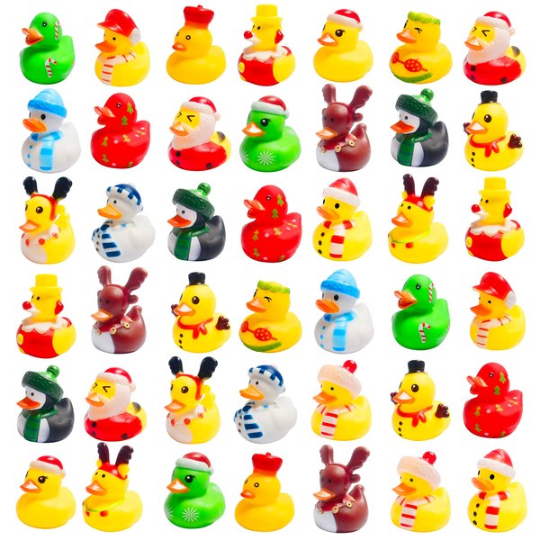 42 Pcs Christmas Rubber Ducks,Baby Showers Accessories Jeep Duckies Bath Toys for Kids Christmas Party Favors,Gift Exchange,Christmas Stocking Stuffers(Christmas)