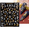 JMEOWIO 9 Sheets Christmas Glitter Nail Art Stickers Decals Self-Adhesive Snowflake Winter Holiday White Nail Supplies Nail Art Design Decoration Accessories