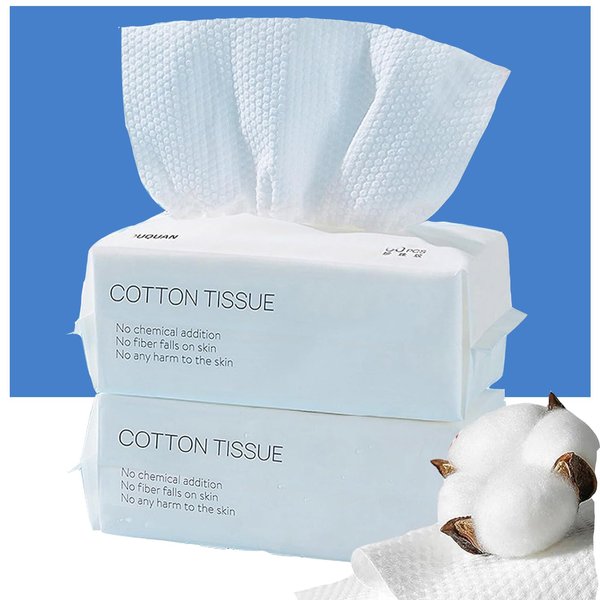 sealjoyous Thickened dry paper towel disposable face wash towel Soft cotton face wash dry towel for office travel makeup remover 2 sets