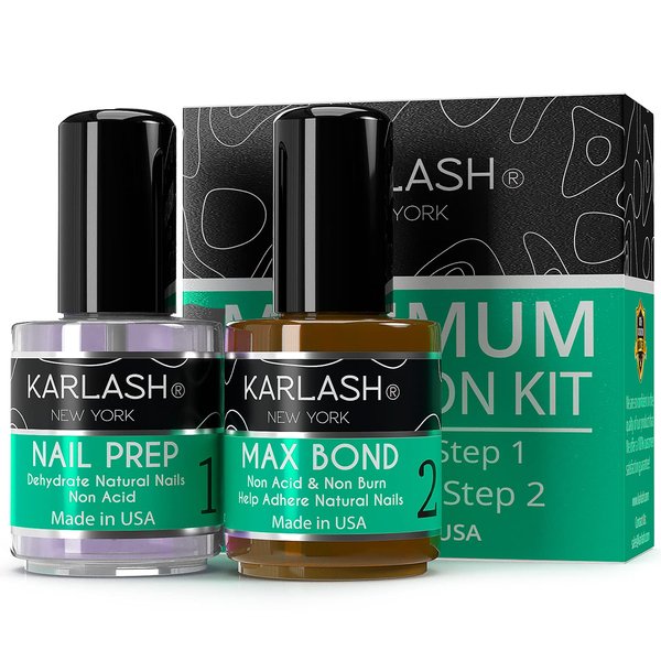 Karlash Professional USA Natural Nail Prep Dehydrate & Acid Free Bond Primer, Nail Bond, Superior Bonding Primer for Acrylic Powder and Gel Nail Polish 0.5 oz
