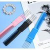 Biaungdo Carbon Lift Teasing Comb with Metal Prong, 2 Pack Black Hair Teasing Combs Hair Pick Comb Teasing Lifting Fluffing Comb with 5 Stainless Steel Pins for Women, Hair Salon