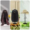 Wig Stand Adjustable Height Black Plastic Wig Head Stand Portable Wig Holder Stands Non-Slip Wig Head Holders Sturdy for Multiple Wigs and Hats Styling Drying Display