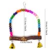 HONBAY Wooden Bird Swing Perch Parrot Hanging Toy for Small Sized Birds