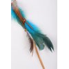 Jumwrit Bohemian Dreamcatcher Feather Headband Indian Gypsy Headpiece with Blue and Brown Feather Tassel Elastic Band Beaded Hairband Hippie Costume Accessories for Women and Girls