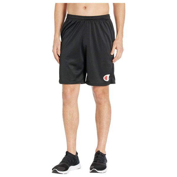 Champion mens 9" Shorts, Mesh Shorts, 9", Mesh Basketball Shorts, Mesh Gym Shorts, Logo Casual Shorts, Black-550741, Small US