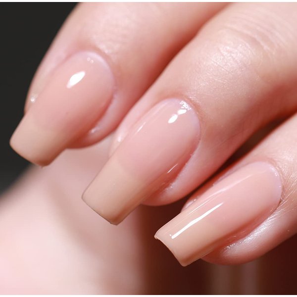 FZANEST Jelly Brown Nude Gel Nail Polish,Sheer Milky Gel Polish All Seasons Colors Soak Off LED UV Gel Varnish Nail Art Manicure,0.5 Fl Oz