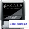 Large Self-Inking Doctors Office Stamp, Allergic to Penicillin, Blue Ink, Ideal for Health Information Technicians - Durable, 7/8 x 2-1/4, Essential Medical Office Supply, Efficient and Easy to Use